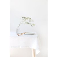 Weiße Leinen Tischdecke, Weiche Handgemachte Natürliche Tischdekoration, Hochzeit Tischdecke von SandSnowLinen
