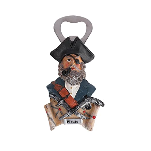 Bierflaschenöffner Pirat mit Pfeife, Polyresin von SandT Collection