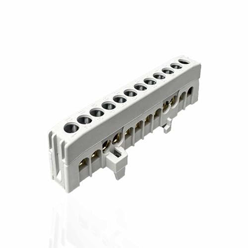SD ProfiLine Verteilerklemme N12-F2 blau /PE12-F2 grün/gelb /A12-F2 grau, 12-polig, 1 Stück (grau) von Sandach
