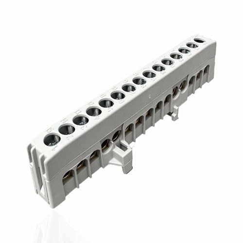 SD ProfiLine Verteilerklemme N15-F2 blau / A15-F2 grau/ PE15-F2 grün/gelb, 15-polig, 1 Stück (grau) von Sandach