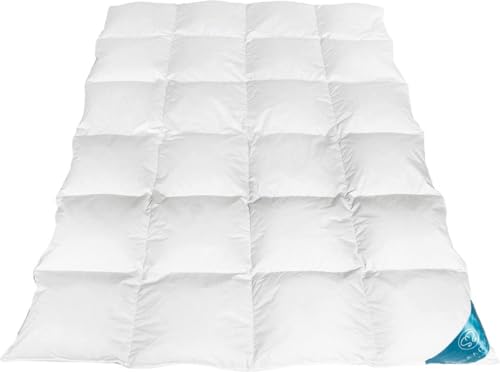 Sandaro Home Daunendecke 135x200 Sommer | Öko-Tex Zertifiziert 70% Gänsedaune- 30% Federn | leichtes Gewicht weich und bequem Sommer daunendecke 135x200- Bezug aus Reiner Baumwolle- 600gr. 100% Natur von Sandaro Home