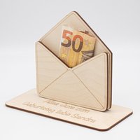 Geldgeschenk Briefumschlag - Aus Holz Personalisiert von SandavDesigns