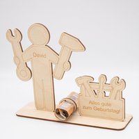 Geldgeschenk Für Handwerker Mit Werkzeugkasten - Aus Holz Personalisiert von SandavDesigns