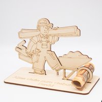 Geldgeschenk Für Handwerker Mit Karre - Aus Holz Personalisiert von SandavDesigns