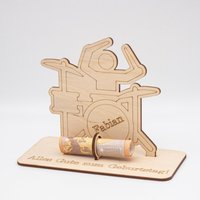 Geldgeschenk Schlagzeug - Aus Holz Personalisiert von SandavDesigns