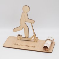 Geldgeschenk Scooter/Roller - Aus Holz Personalisiert von SandavDesigns