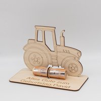Geldgeschenk Traktor - Aus Holz Personalisiert von SandavDesigns