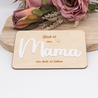 Holzkarte /Glück Ist Eine Mama Wie Dich Zu Haben-Muttertag - 10x15cm von SandavDesigns