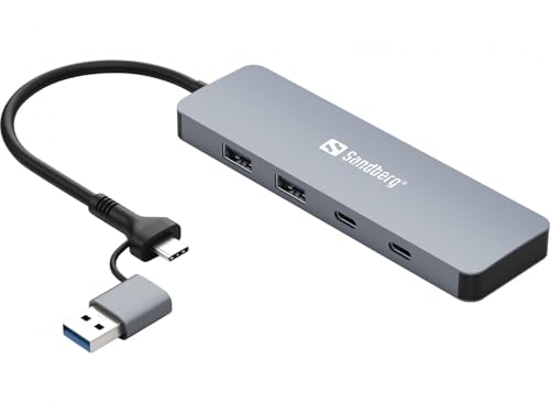 Sandberg USB-C/A to 2xUSB-A+2xUSB-C Hub USB-C/A to 2xUSB-A+2xUSB-C Hub, 136-64 von Sandberg