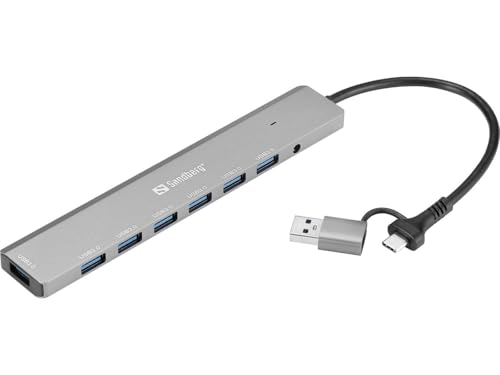 Sandberg USB-C/A to 7 x USB 3.0 Hub USB-C/A to 7 x USB 3.0 Hub, 136-66 von Sandberg