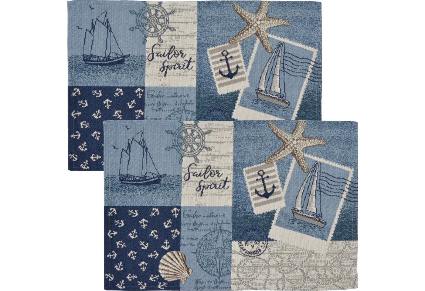 Platzset, Tischset Sailor Patch" 2er-Pack, sander table + home, (2-St), Gobelin Motiv" von sander table + home