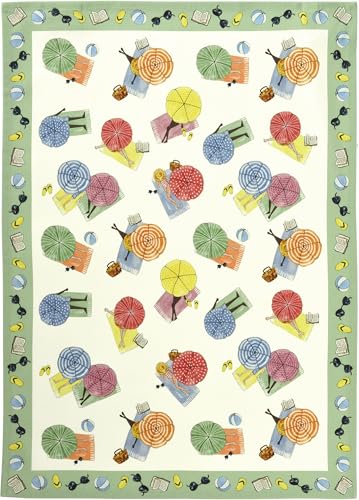 Sander - Geschirrtuch Pebble Beach Farbe: 55 (sage) - Strand, Sonnenschirm von Sander