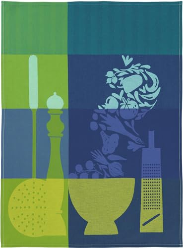 Sander Gfeschirrtuch - Diner - Jacqaurdgewebe - Farbe: hellgrün/blau von Sander