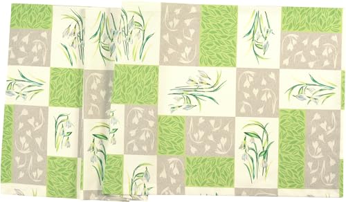 Sander - Tischläufer Snejana: Rechteckig, Grün, 70x90 cm, Frühling, Floral Spring, Patchwork-Muster, Plissierte Ecken, Mitteltisch Sander - Tischläufer Snejana: Rechteckig, Grün, 70x90 cm, Frühling, Floral Spring, Patchwork-Muster, Plissierte Ecken, Mitteltisch von Sander