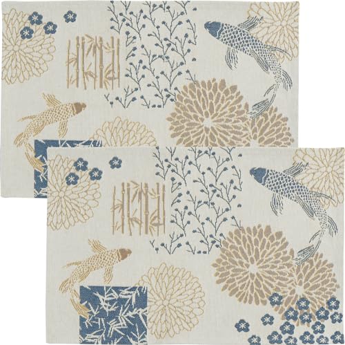 Sander Tischset Nara 2er-Pack Gobelin blau-Natur Größe 32x48 cm Sander Tischset Nara 2er-Pack Gobelin blau-Natur Größe 32x48 cm von Sander