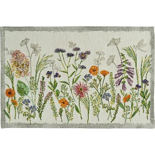 Sander Tischset Platzset Tischband Garden Delight Frühling Gobelin 32 x 48cm Artikel 61964 Fb. 40 Creme bunt Blumen Wiese 70% Baumwolle von Sander