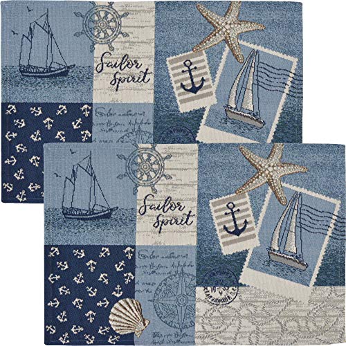 Sander Tischset Sailor Patch 2er-Pack Gobelin Sailor Patch Größe 32x48 cm von Sander