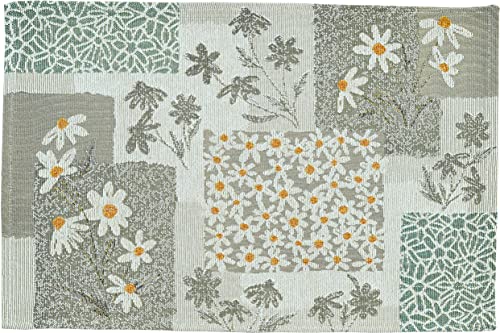Sander Tischwäsche Blumen grau Mehrfarbig Gobelingewebe (4er-Set Tischset 32x48cm) von Sander