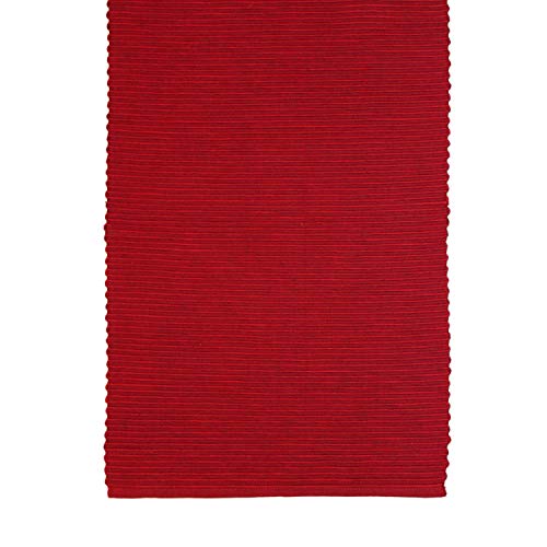 sander Tischläufer BREEZE 35x100cm oder 50x140cm 100% Baumwolle Rips große Farbauswahl (01 - rot, 50x140cm) von Sander