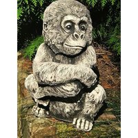 Beton Affe Statue, Baby Affe, Gorilla Skulptur, Sitzender Für Geschenk von SanderStatue