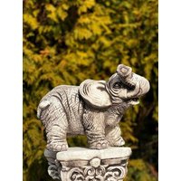 Elefant Skulptur Beton, Tiere Outdoor Dekor, Mit Rüssel Hoch, Elefanten Figur, Geschenk von SanderStatue