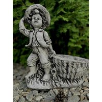 Junge Mit Topf, Figur Pflanze, Skulptur Blumentopf, Stein Skulptur, Für Ein Geschenk von SanderStatue