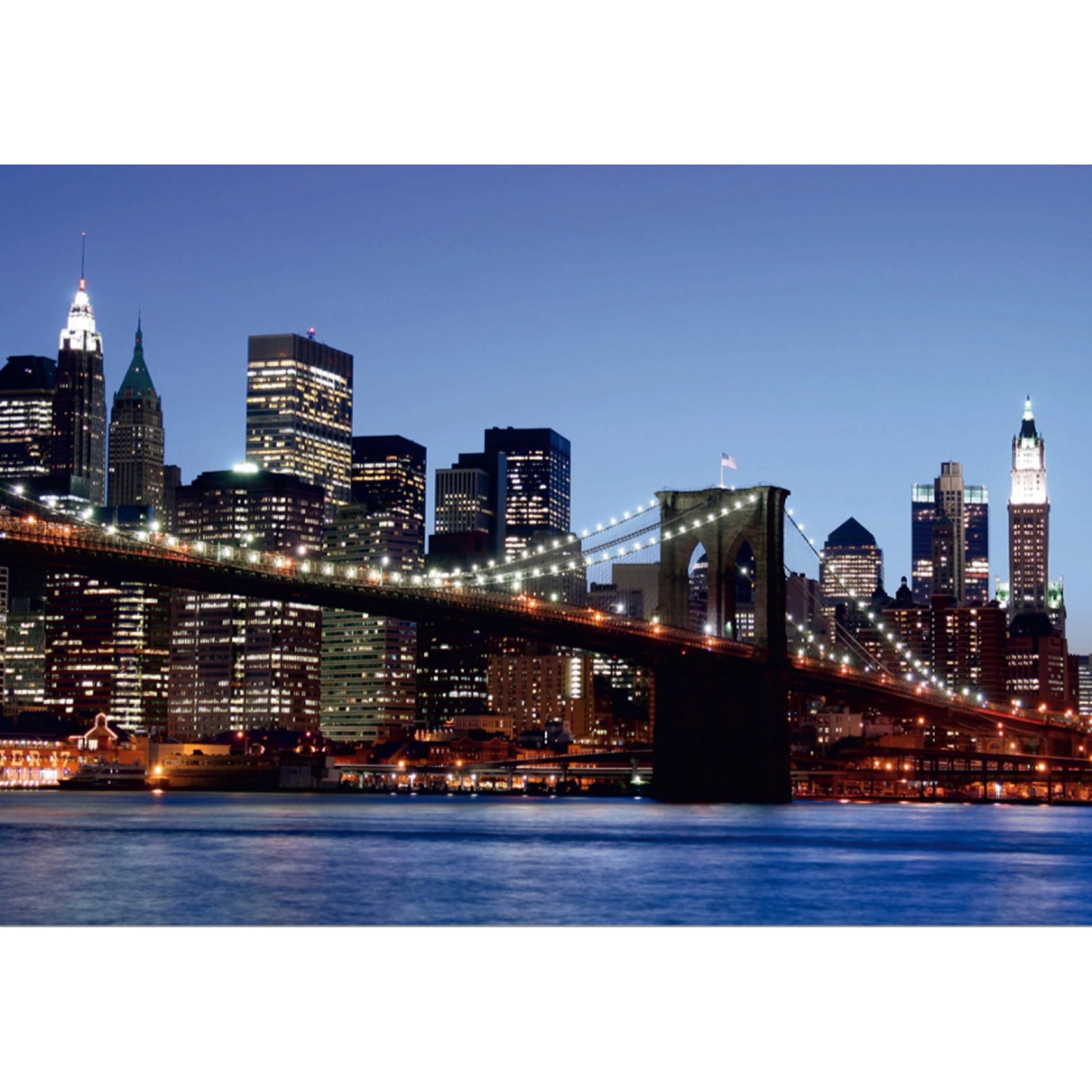 Sanders & Sanders Fototapete Brooklyn Bridge New York Blau 360 x 254 cm 600369 von Sanders & Sanders