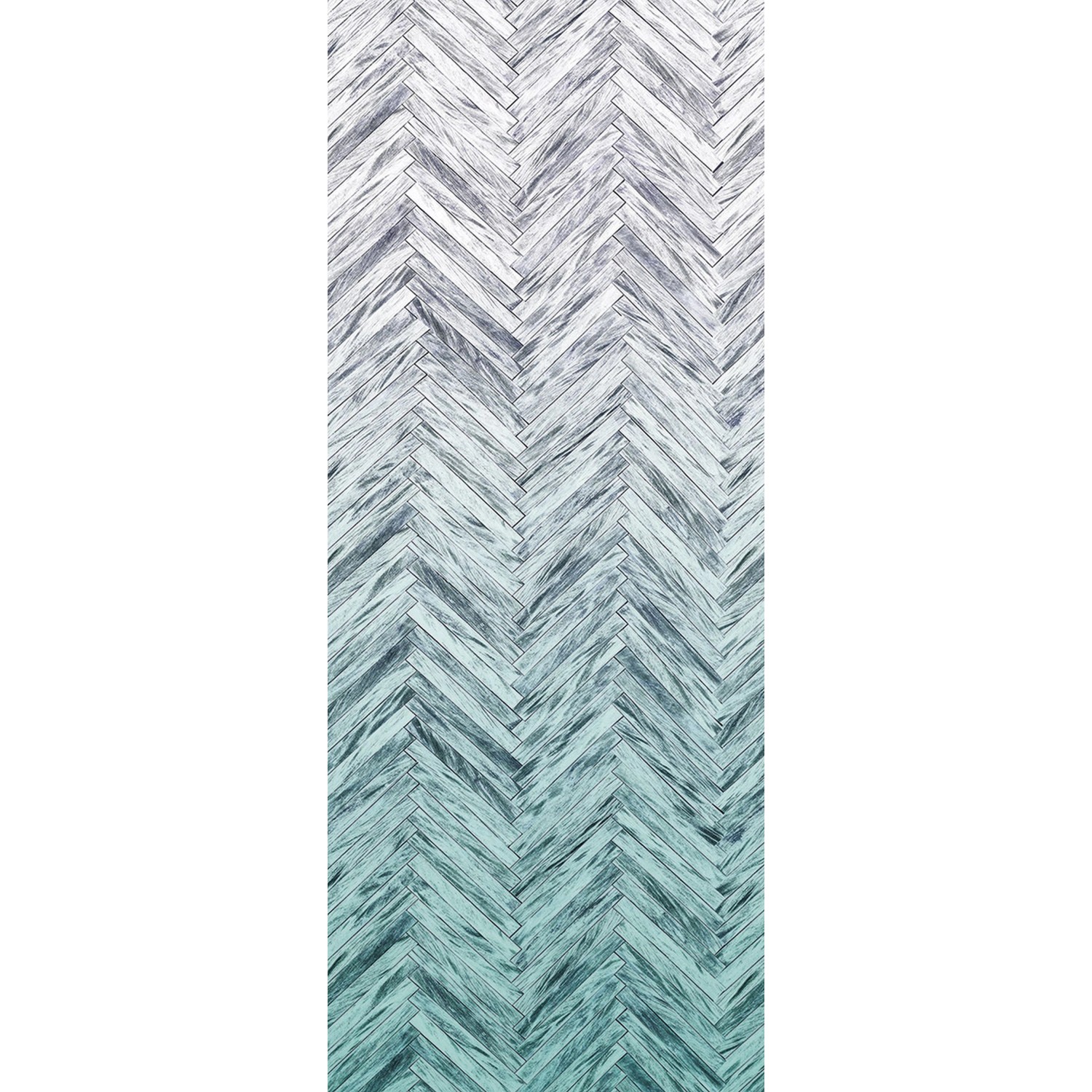 Sanders & Sanders Fototapete Fischgrätenmuster Blau 100 x 250 cm 611871 von Sanders & Sanders