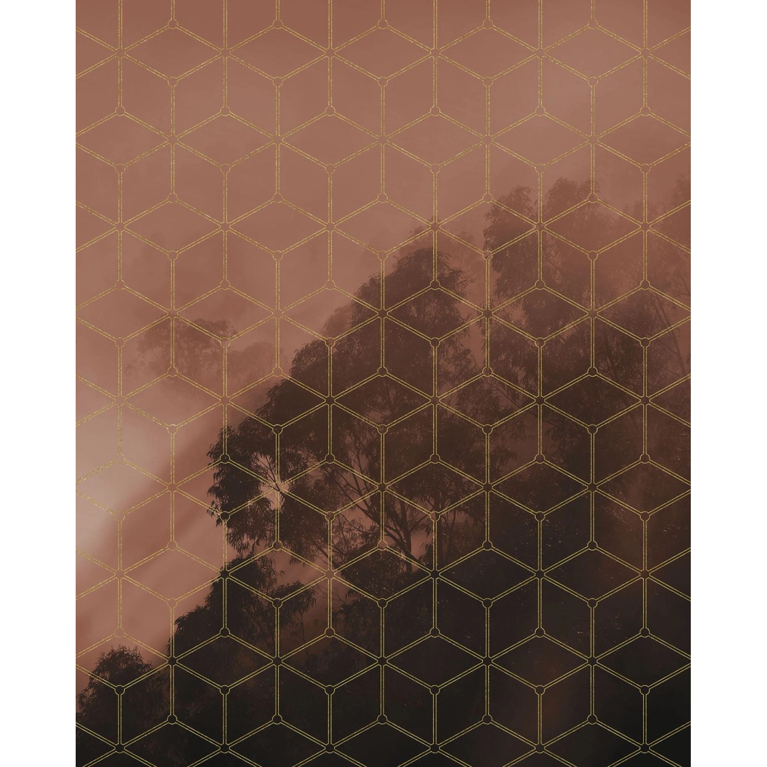 Sanders & Sanders Fototapete Hexagon Terrakottarosa 200 x 250 cm 612394 von Sanders & Sanders