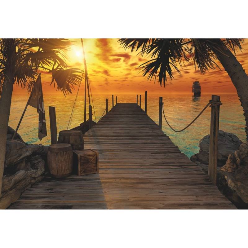 Sanders & Sanders Fototapete Landschaft Braun und Dunkelorange 368 x 254 cm 612254 von Sanders & Sanders