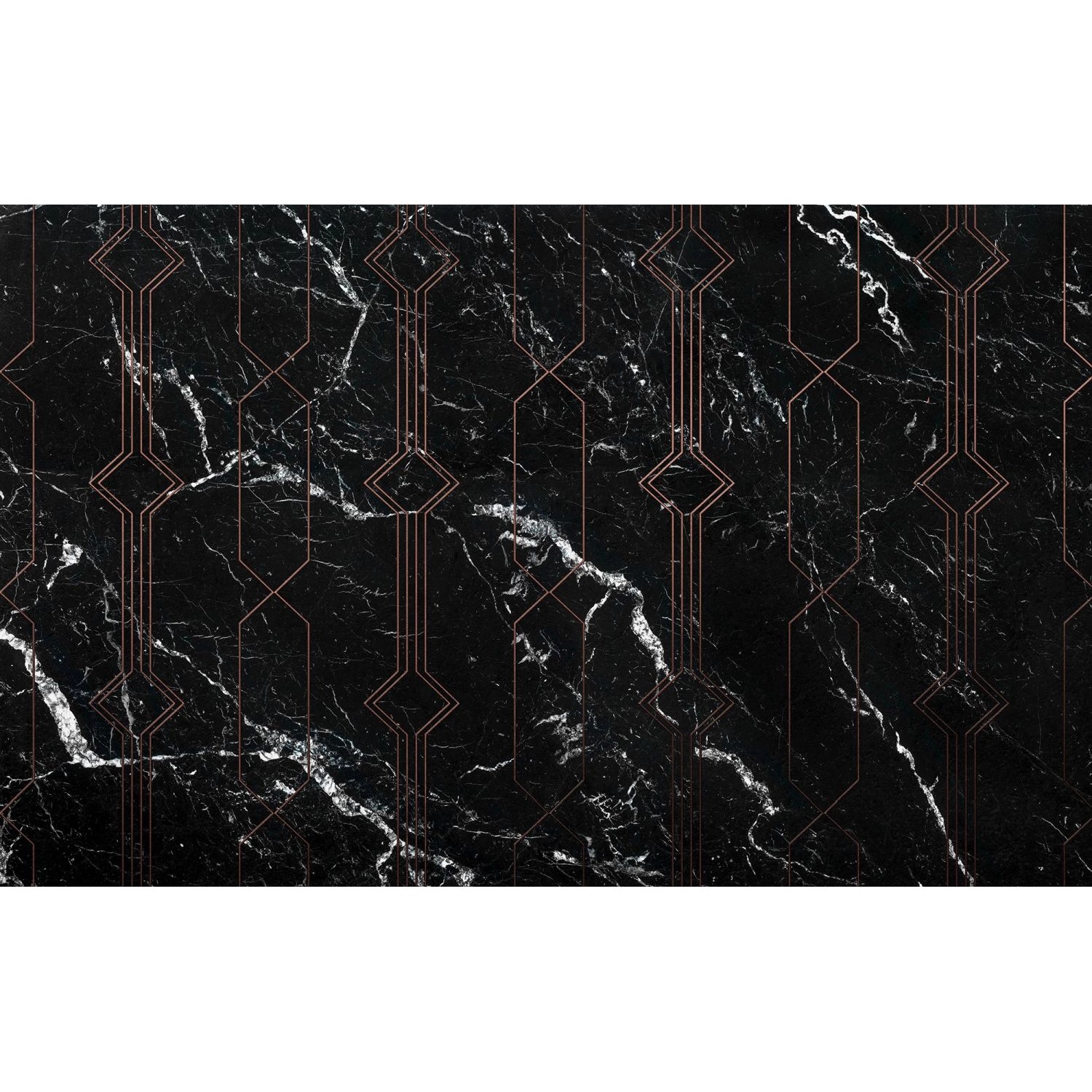 Sanders & Sanders Fototapete Marmor Schwarz-Weiß und Bronze 400 x 250 cm 612364 von Sanders & Sanders