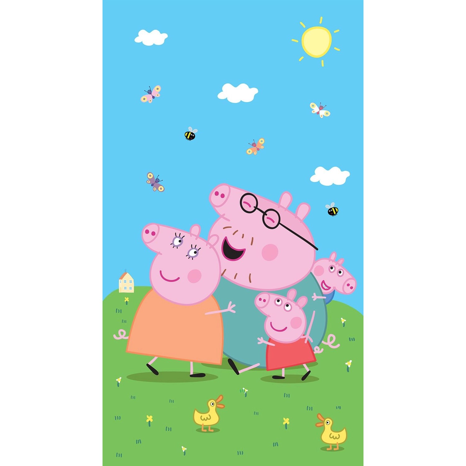 Sanders & Sanders Fototapete Peppa Wutz Grün Blau und Rosa 1,5 x 2,7 m 601232 von Sanders & Sanders