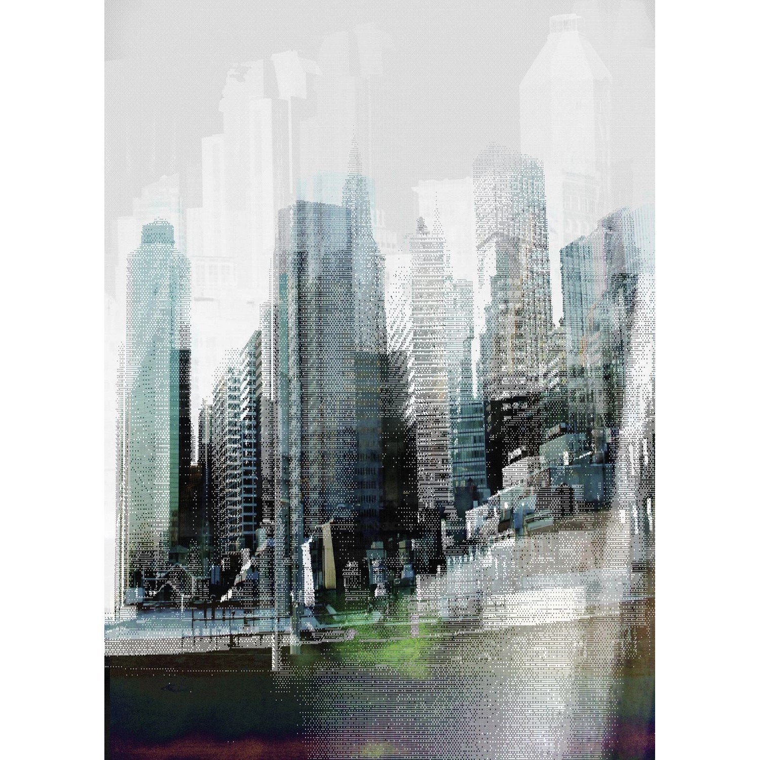 Sanders & Sanders Fototapete Stadtbild Blau Grau und Grün 184 x 254 cm 612273 von Sanders & Sanders