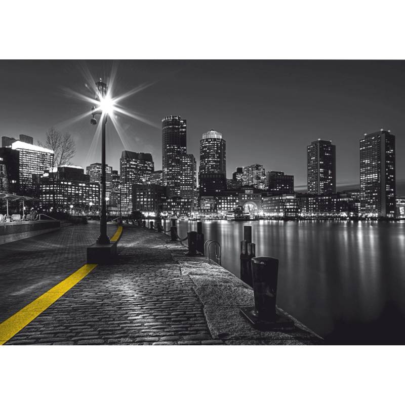 Sanders & Sanders Fototapete Stadtblick Schwarz und Gelb 360 x 254 cm 600395 von Sanders & Sanders