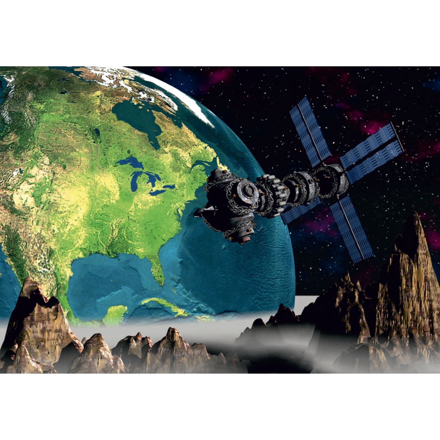 Sanders & Sanders Fototapete Universum Blau Grün und Braun 360 x 254 cm 600368 von Sanders & Sanders