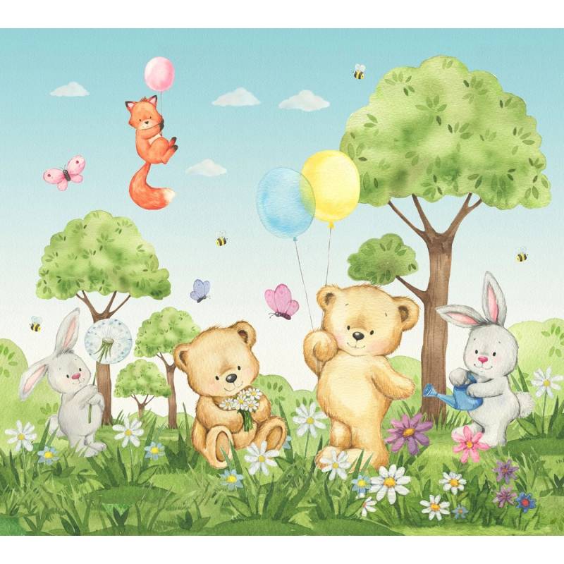 Sanders & Sanders Fototapete Wald Mit Waldtieren Grün und Blau 3 x 2,7 m 601183 Sanders & Sanders Fototapete Wald Mit Waldtieren Grün und Blau 3 x 2,7 m 601183 von Sanders & Sanders