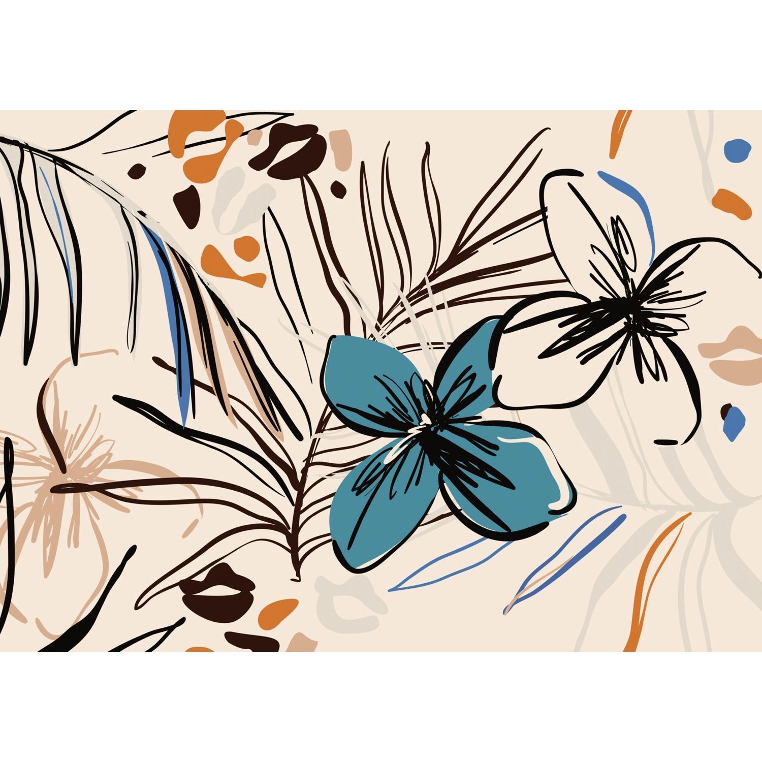Sanders & Sanders Poster Blumenmuster Beige Blau und Orange 1,1 x 1,55 m 601242 Sanders & Sanders Poster Blumenmuster Beige Blau und Orange 1,1 x 1,55 m 601242 von Sanders & Sanders