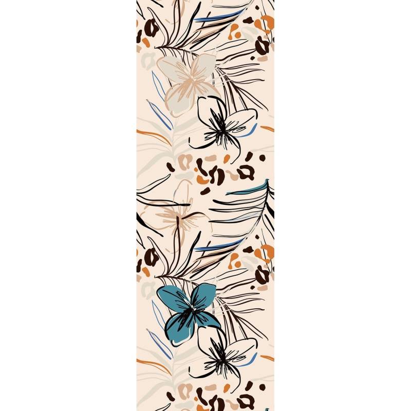 Sanders & Sanders Poster Blumenmuster Beige Blau und Orange 2.7 x 0.9 m 601262 von Sanders & Sanders