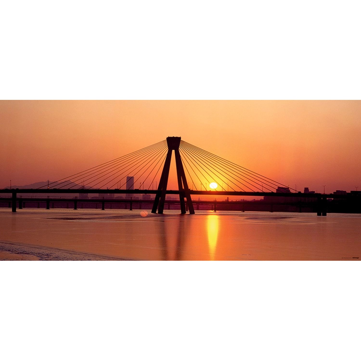 Sanders & Sanders Poster Brücke Orange 202 x 90 cm 600938 von Sanders & Sanders
