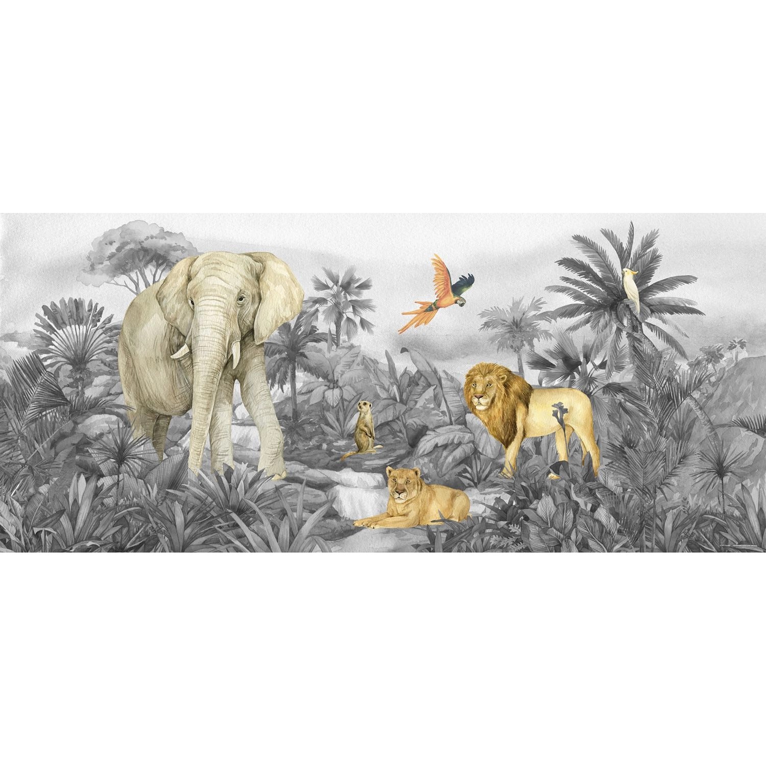 Sanders & Sanders Poster Dschungeltiere Grau 0,75 x 1,7 m 601265 Sanders & Sanders Poster Dschungeltiere Grau 0,75 x 1,7 m 601265 von Sanders & Sanders