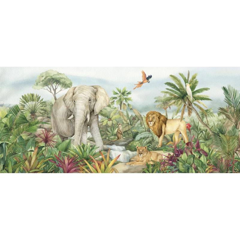 Sanders & Sanders Poster Dschungeltiere Grün 0.75 x 1.7 m 601266 von Sanders & Sanders