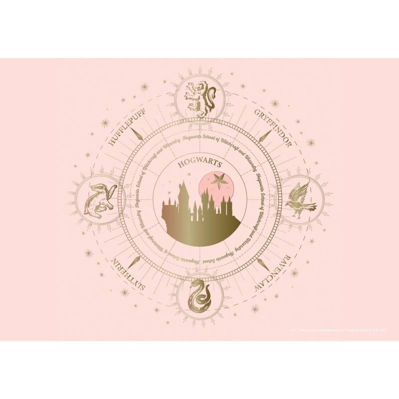 Sanders & Sanders Poster Harry Potter Hogwarts Hellrosa 1.1 x 1.55 m 601252 von Sanders & Sanders