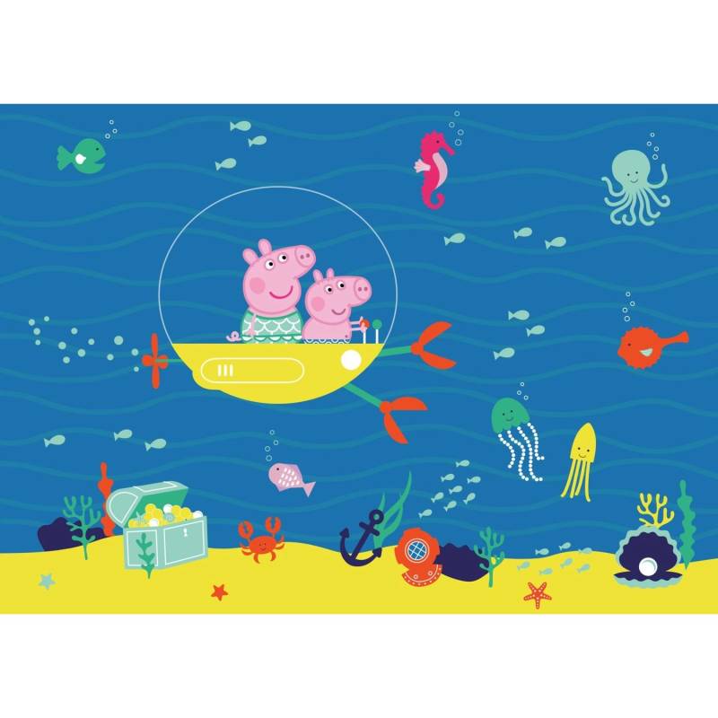 Sanders & Sanders Poster Peppa Wutz Blau und Gelb 1.1 x 1.55 m 601257 von Sanders & Sanders