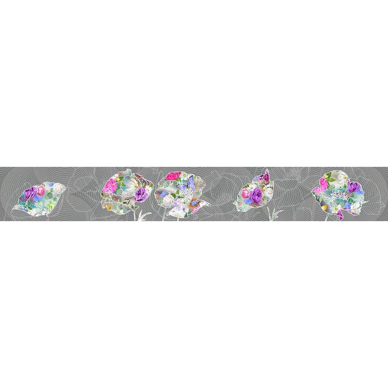 Sanders & Sanders Selbstklebende Tapetenbordüre Blumen Grau 14 x 500 cm 600096 von Sanders & Sanders