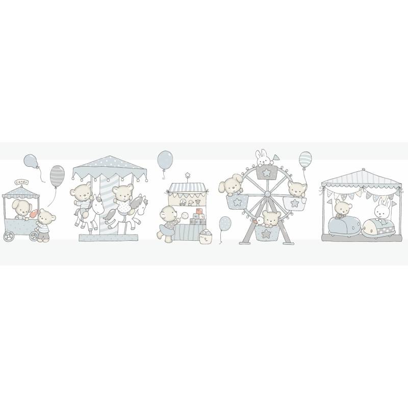 Sanders & Sanders Selbstklebende Tapetenbordüre Tiere Grau 53 cm x 5 m 640600 von Sanders & Sanders