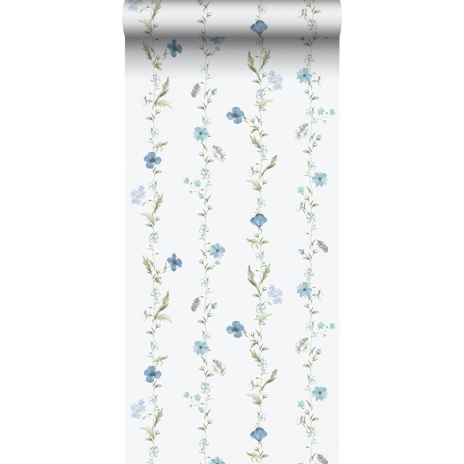 Sanders & Sanders Tapete Blumen Blau Und Weiß 53 Cm X 10 M - 640171 von Sanders & Sanders