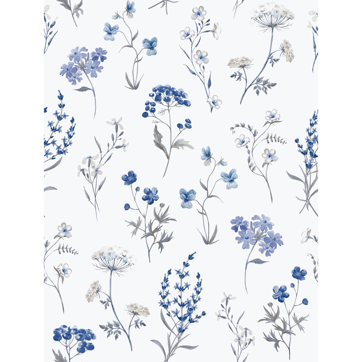 Sanders & Sanders Tapete Blumen Weiß und Blau 53 cm x 10 m von Sanders & Sanders