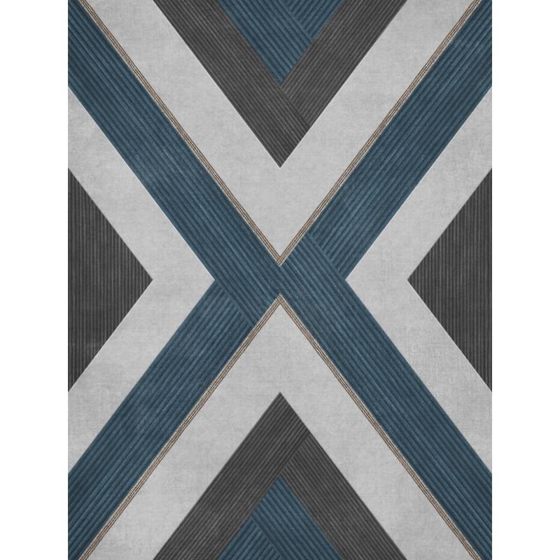 Sanders & Sanders Tapete Geometrisches Motiv Graublau Und Beige 53 Cm X 10 M 640551 von Sanders & Sanders