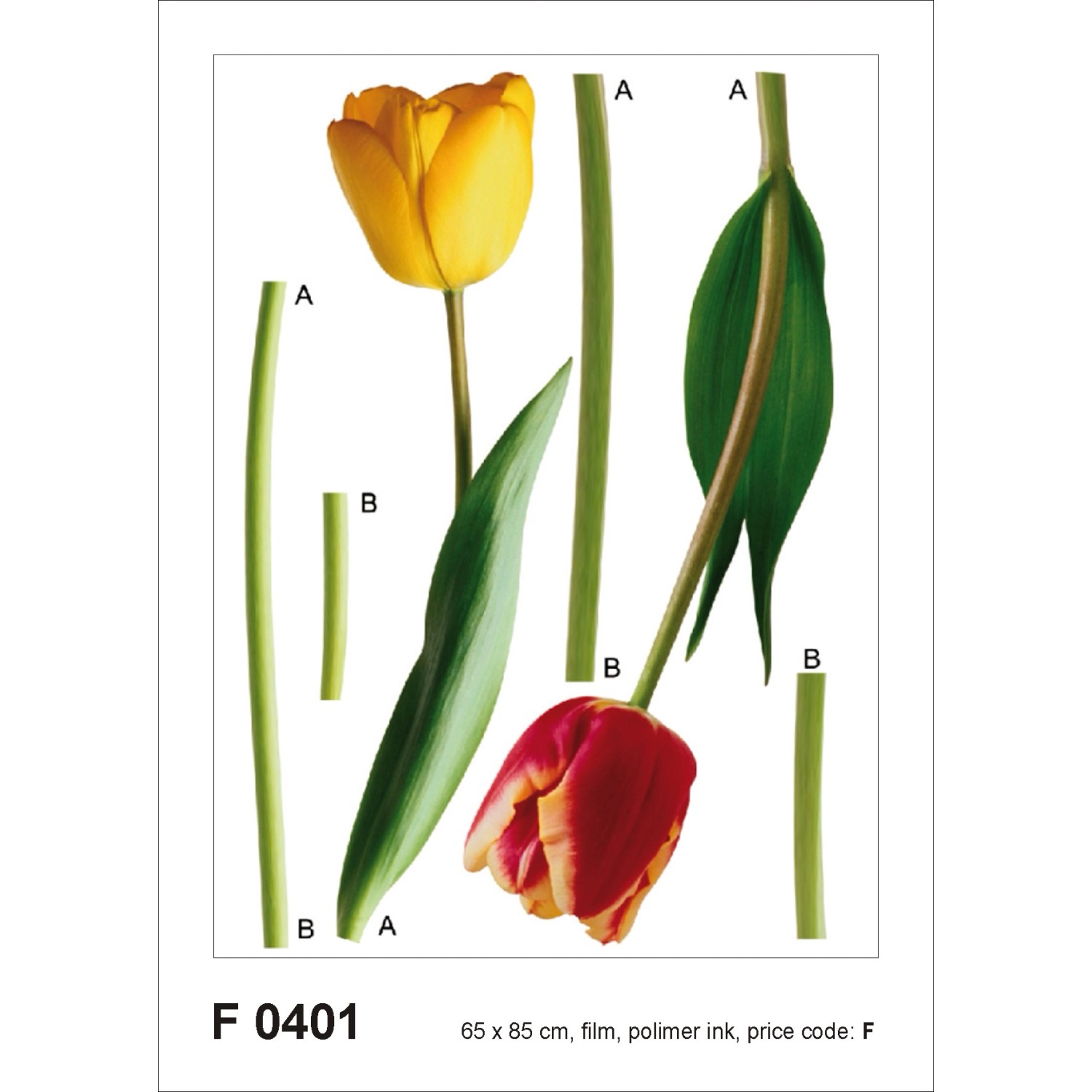 Sanders & Sanders Wandtattoo Blumen Grün Gelb und Rot 65 x 85 cm 600248 von Sanders & Sanders