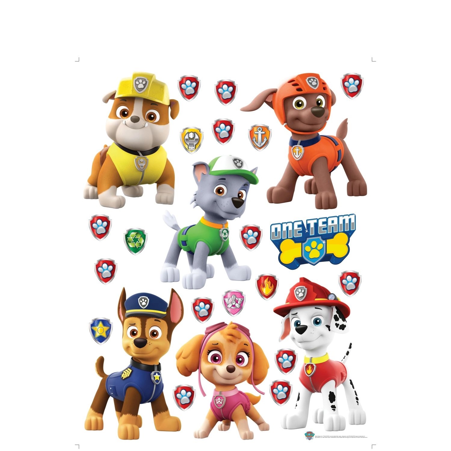 Sanders & Sanders Wandtattoo Paw Patrol Rot Gelb und Grün 65 x 85 cm 600176 von Sanders & Sanders
